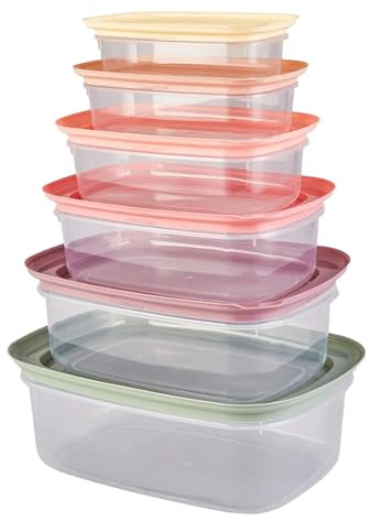 Karaca Vicks Light 6 Piece Food Storage Containers, Collapsible Meal Prep Container for Kitchen or Kids Lunch Boxes