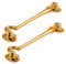 XFORT Gancio Da Cabina, Chiusure Per Cancelli, Chiusure Per Porte, Gancio E Occhio Per Porte, Gancio Per Cancelli, Gancio E Occhio, Chiusura Per Cancelli Da Giardino (Ottone lucido - 150 mm)