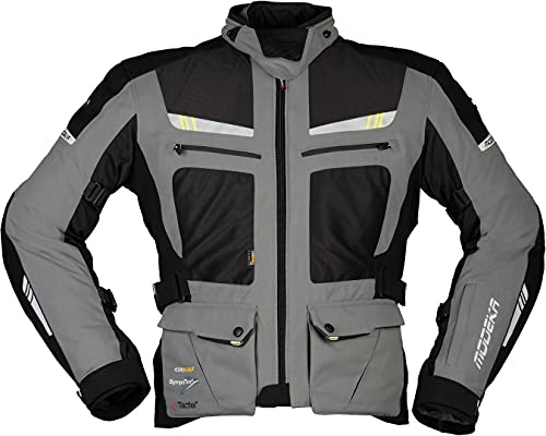 Modeka AFT Air Motorrad Textiljacke, grau/schwarz, L