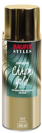 BAUFIX Sprüh und Effektlack, Chrom-Effektlack, seidenglänzend, 400 ml, DIY Lack, Dekorieren von Glas Metall und Holz