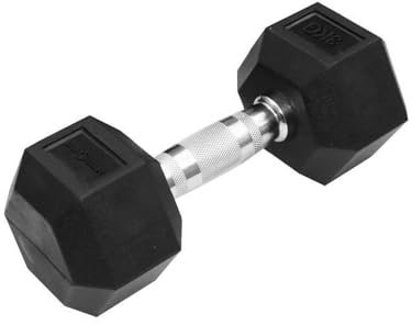 Sporttrend 24® Hexagon Hantel 1-50KG, Einzeln, verchromter Griff | sechseckige Kurzhantel, rutschfeste Kompakthantel, gummierte Hex Hanteln