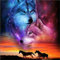 Klassische Puzzle 1000 Teile - Zwei laufende Pferde und Wolf,Puzzle für Erwachsene Kinder,Farbenfrohes Puzzle für Erwachsene und Kinder ab 8 Jahren,Geschicklichkeitsspiel für die Ganze Familie. 26X38