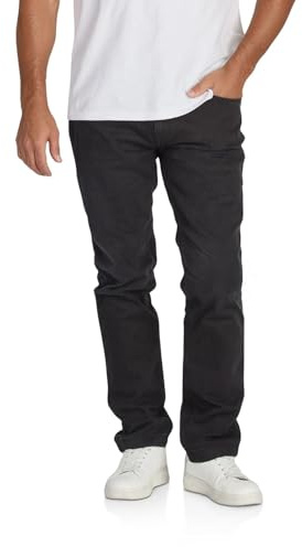 riverso Jeans Herren Stretch lang Straight Fit RIVChris Jeanshose Hose Schwarz w32, Farbe:Black Denim (24000), Größe:32W/30L