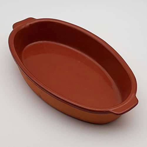 Plat de cuisson oval en Terre Cuite - L 35.5 cm