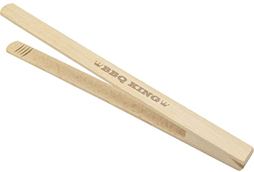 GRUSS & CO Grillzange Motiv King| Holzgrillzange, Grillzange aus Buchenholz, 30 cm, mit eingebranntem Motiv | Geschenk Küche, Grillen | 47856