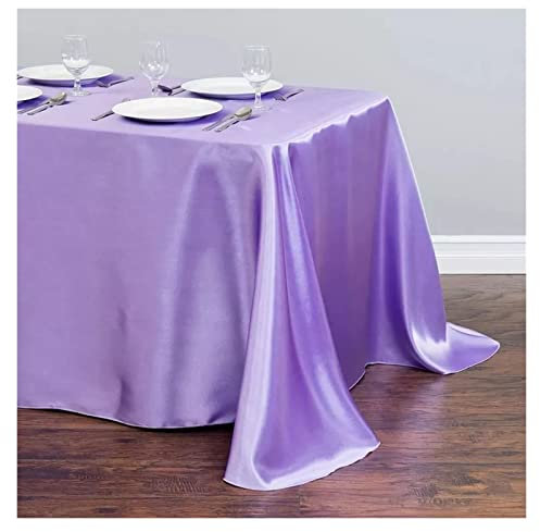 ZZSRJ Sólido Satin Satin Mantel Cubierta Portada de cumpleaños Banquete de Boda Restaurante Festivo Fiesta (Color : Light Purple, Specification : 145x396CM)