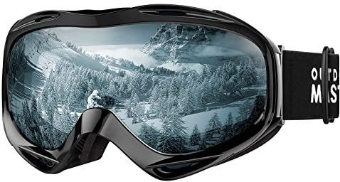 OutdoorMaster Unisex Skibrille OTG für Damen und Herren, Snowboard Brille Schneebrille 100% UV-Schutz skibrille für brillenträger, Anti-Nebel Snowboard Brille Ski Goggles für Jungen (VLT80%)