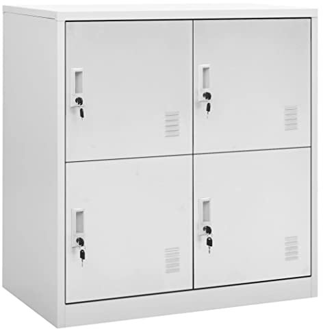 vidaXL Light Grey Locker Cabinet - Steel Storage Organizer with Locks - Modern Design for Office and School Use