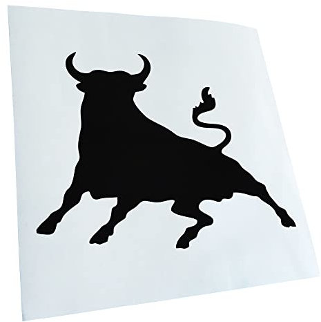 Kiwistar - Autoaufkleber - Schwarz - 30x23cm Stier Toro bull Aufkleber für Auto, Laptop, Fahrrad, LKW, Motorrad mehrfarbig JDM Decal Racing