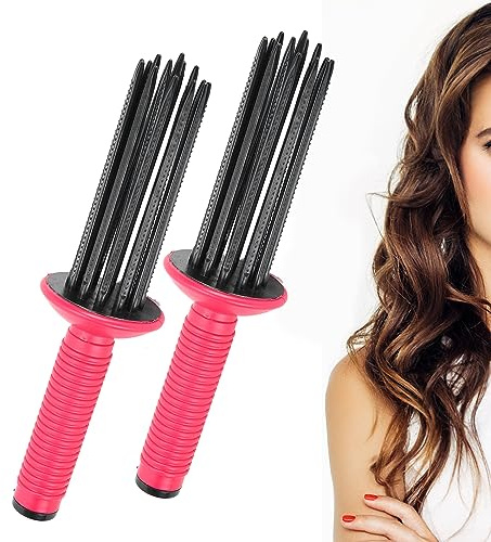 ANKROYU 2 Stücke Lockenwickler, Aubonacci Styler Lockenwerkzeug Lockenkamm für Langes und Kurzes Haar Natürlicher Locken Haarstyling Zubehör Lockenbürste und Glättekamm für Lockige Haarstyling