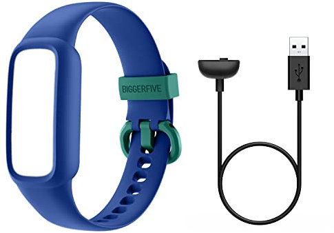 BIGGERFIVE Ladekabel und verstellbare Ersatzgurte, kompatibler Vigor 2 L Kids Fitness Tracker, Blau