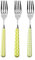 Home Provence Lot de 6 fourchettes de table en acier inoxydable, décoration verte