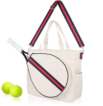 Mini Momo Tennistasche, Schläger, Tragetasche, Sportschläger, Taschen für Damen, Unisex, Badminton, Squash-Tasche, gestreifter Schultergurt, Pickleball (Marinerot)