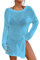 Bsubseach Crochet Beach Cover Ups für Bademode Frauen Mesh Top Sheer Badeanzug Coverup Blau