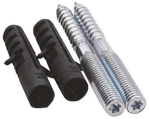 Sanitop-Wingenroth 2 Stockschrauben mit Dübel 10 mm, M8 x 50 mm, verzinkter Stahl, 104035