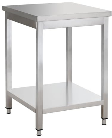 GastroHero Edelstahl Arbeitstisch I Arbeitstisch 70x60 cm mit Grundboden I ohne Aufkantung I Edelstahltisch für Gastronomie I Gasto Tisch AISI 201