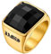 Supcare 18k Schwarz Stein-Ring personalsierter Siegelring Gold benutzerdefinierter Ring mit Text Damen Herren Souvenir Hip Hop Bandring Andenken Modeschmuck Accessoire für Men Vater