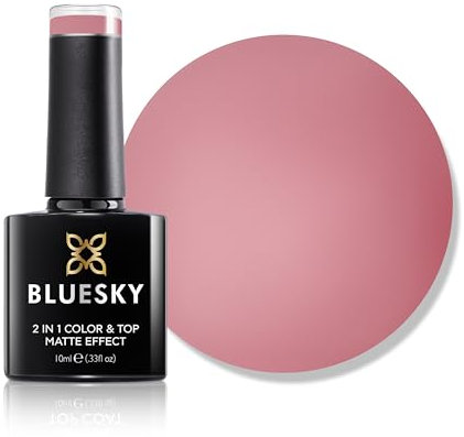 Bluesky 2 in 1 Matte Colour & Top Gel Nail Polish 10ml, Magenta - LBM03, Matte Finish, No Top Coat Needed, Pink Gel Nail Polish for 21 Day Manicure, Requires Curing Under LED UV Nail Lamp
