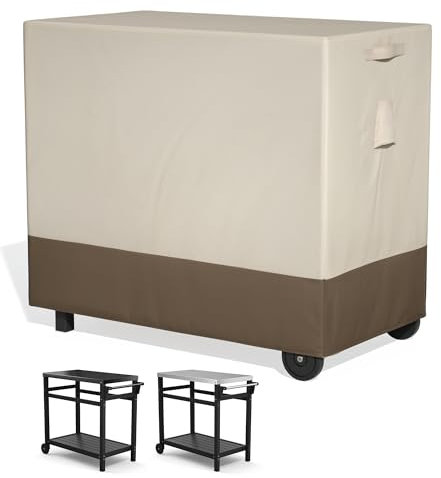 TORVA Dining Cart Cover, Cover for Outdoor Prep Table, 600D Heavy Duty & Waterproof Cover for BBQ Grill Cart - 102 x 56 x 84 cm