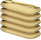 YUENPUN 5 PCS Gold Oval Mirror Trays, Stainless Steel Jewellery Trays, Vanity Tray for Makeup, Jewellery, Small Item Organising, 23 x 9cm
