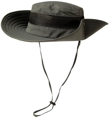 TOP-EX Sonnenhut für Damen und Herren UPF 50 - Breitkrempe, wasserdicht, atmungsaktiv und verstellbar für Angeln, Wandern, Safari-Leichter und klein verpackbarer Outdoor-Hut Dunkelgrau XL/XXL