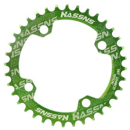 harayaa Fahrradkettenblatt Kettenblatt, 104 mm BCD Leichtes Kettenrad 42T Tragbare Fahrradkettenblattteile für Mountainbike-Zubehör, Grün