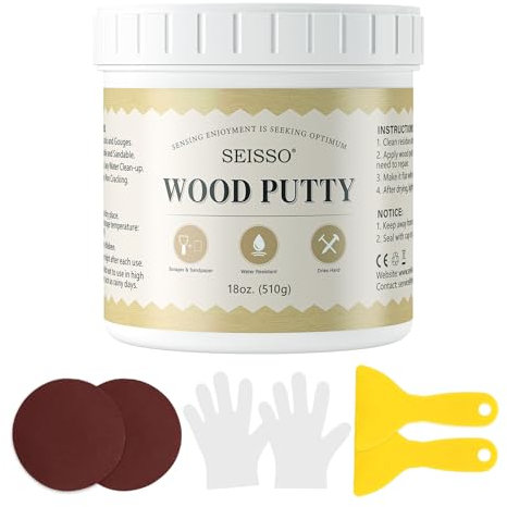 SEISSO 500g Masilla de Madera Blanca, Pasta Tapagrietas para Reparar, Masilla en pasta tapagrietas, Masilla reparadora para Rellenar Agujeros Profundos y Arañazos en Muebles de Madera