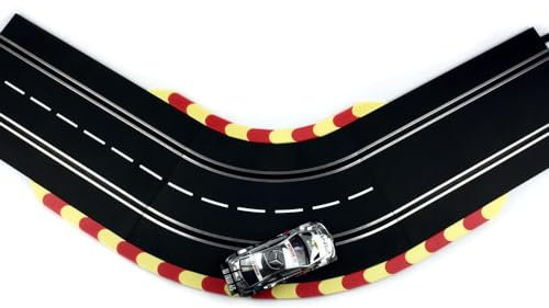Overdrive-Racing 1m Curbs für Carrera Digital 124 132 Evolution - Kurven Geraden Randstreifen Zubehör, Set:Rot-Gelb (Inkl. Anfang/Ende)