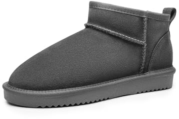 DREAM PAIRS Damen Stiefeletten Winterstiefel,Grau,43