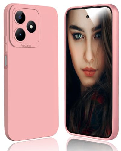 DESSEN Funda para Realme C51 / Realme Note 50 / Realme C53 Capa - Silicona Carcasa Antigolpes Protector Camara Móvil Case Cover Suave Delgada Bumper Anti-Huellas, Rosa