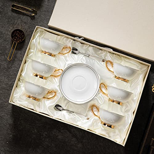 JKJZSALJ Set di Tazze da caffè E Piattini in Stile Europeo, Set da tè Inglese di Lusso Leggero E Moderno in Porcellana Cinese Elegante E Semplice per Il Regalo Commerciale per La Casa