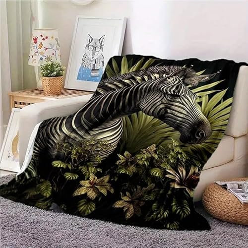 Kuscheldecke Zebra Kinderdecke Kuschelig Weich und Angenehm Pflegeleichte Warm Kuscheldecke 70 x 100 cm für Geburtstag, Ostern, Weihnachten
