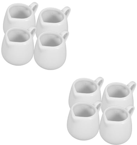Mikinona 8pièces Mini Cruche Céramique Avec Poignée Pour Sauce Et Lait De Tasses Multifonctionnelles Pour Cuisine Et Restaurants