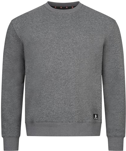 Höhenhorn Felpa da uomo con scollo rotondo, in cotone nero, manica lunga, Regular EU