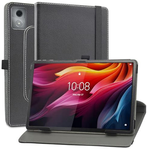 MAMA MOUTH Coque pour Lenovo Tab K11 Plus,en Cuir Protecteur avec Stand Étui en PU Cuir Rotative 360 degrés Housse de Protection Flip Case Cover pour Lenovo Tab K11 Plus 11.45 Pouces Tablette,Noir