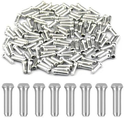 SGERUFZ 100 pièces Embouts de Câble de Frein, Embouts Câble Vélo en Alliage, Embout Frein Velo pour Vélo de Montagne, Cable Frein Vélo, Câbles et Gaine de Frein Vélo
