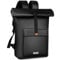 BMaoBBo zaino da viaggio,Zaino Impermeabile Rolltop 16-21L, per Laptop 17, Escursionismo, Viaggi, Ufficio – Nero, Leggero, Anti-Pioggia, Cerniera Rapida, Unisex