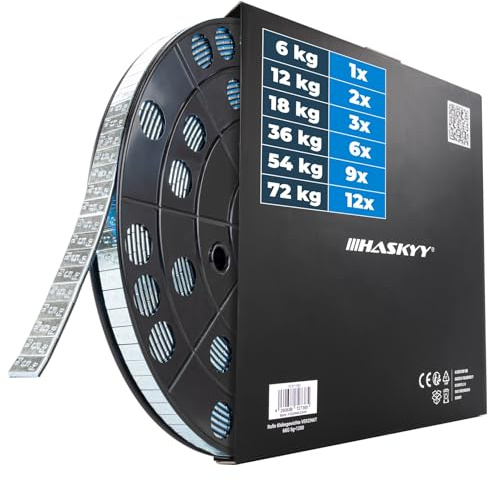 HASKYY 36kg Klebegewichte Wuchtgewichte Rolle 7200x5g Stahlgewichte Verzinkt Kleberiegel mit Abrisskante Auswuchtgewichte für Stahlfelgen & Alufelgen - FE-Klebegewichte