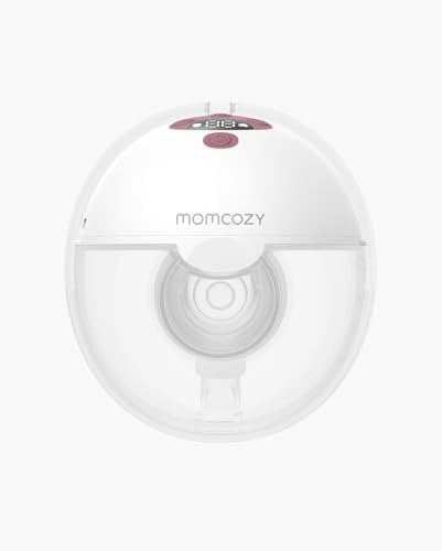 Momcozy M5 Hands Free Breast Pump, Wearable Breastpump of Baby Mouth Double-Sealed Flange with 3 Modes & 9 Levels, Electric & Portable, 24mm (1, Red)
