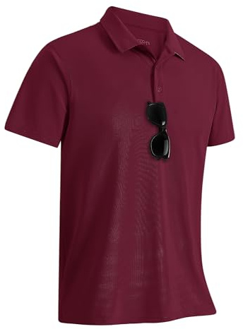 33,000ft Herren Poloshirt Golf Shirt UPF50+ Atmungsaktives Polohemd | Schnelltrocknend, Leicht, 4-Wege-Stretch, Weich, mit Sonnenbrillenring, für Golfen Casual Tennis, Arbeit