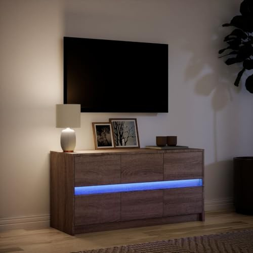 Festnight Meuble TV LED Meuble TV 100 cm Banc TV Table TVTable Television Salon Meubles pour Audio/vidéo Meuble de Salon-Chêne marron-100 cm