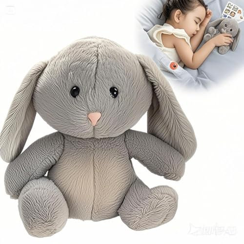 Aohcae Schlummer Kuscheltier, Schlummer Kaninchen mit Herzschlag Atembewegung und Musik, Schlummer Plüschtier, Geschenke Zur Geburt Baby Erstausstattung Neugeborene