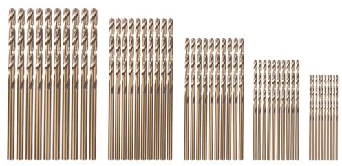 veorly 50 Stücke Drill Force Werkzeug M35 Cobalt Bohrer Satz, Hss-Co Bohrer Satz 1-3 Mm, zum Bohren auf GehäRtetem Stahl, Guss Und Edelstahl