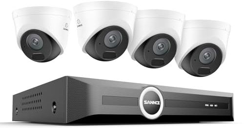 SANNCE 5MP PoE Überwachungskamera System 8CH 5MP NVR Recorder Videoüberwachung und 4X Aussen IP Kamera IP66, Bewegungserkennung