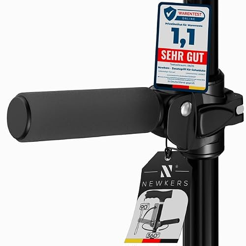 NEWKERS Gehstock-Zusatzgriff 360° drehbar und klappbar – 19 oder 22,23 mm | Gepolsterter Seitengriff für passende Gehstockrohre – Durchmesser auswählen, 360° drehbar und einklappbar