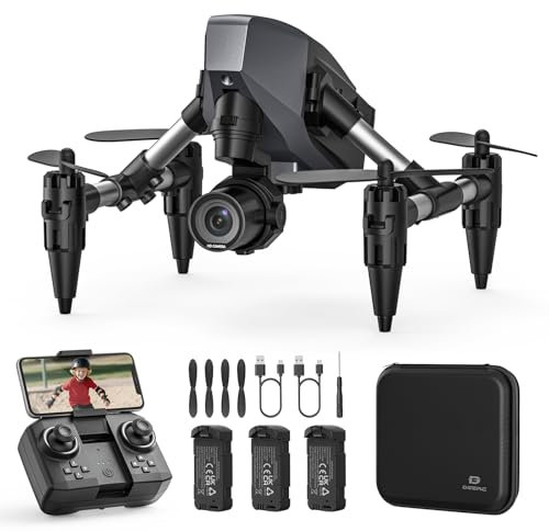 DEERC D21 Mini Indoor Drone with Camera for Kids 1080P, Small RC Quadcopter for Beginners with 3 Batteries, Optical Flow Positioning, 3D Flip, One Key Start, Easy to Fly Toy Gifts for Boys and Girls