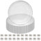 Clear Acrylic Charger Plate Set with Silver Beaded Rim & Pearl Diamante Napkin Rings – Elegant Table Dining Decor for Weddings, Dinner, Party, Banquets & Special Events - 50 Pieces