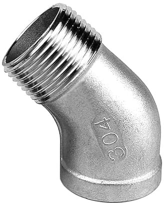 1PC 1/4 3/8 1/2 3/4 1 1-1/4 1-1/2 2 BSP Femmina A Maschio 45 Gradi Connettore A Gomito Accoppiatore 304 In Acciaio tubo di Raccordo(1/4)
