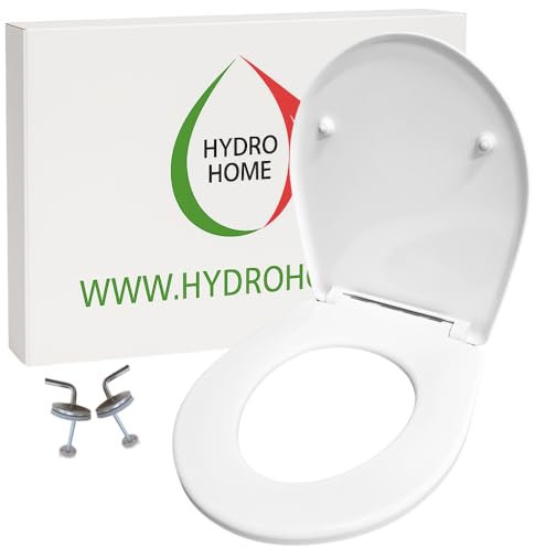 HYDRO HOME Copriwater Compatibile con Geberit Pozzi Ginori Serie Colibrì 2, Tavoletta Wc In Plastica Termoindurente, Cerniere Regolabili Fissaggio dal basso, Sedile wc MADE IN ITALY