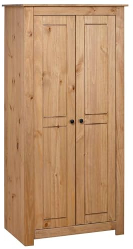 Refined Dielenschrank Garderobenschrank Schlafzimmerschrank Schrank Holzschrank Kleiderschrank 80x50x171,5 cm Kiefernholz Panama